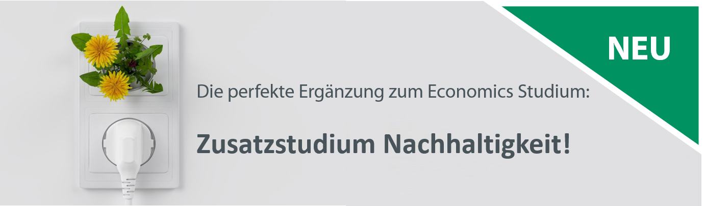 Seit dem Sommersemester 2021 bietet die Universität Bayreuth das „Zusatzstudium Nachhaltigkeit“ an. Dieses richtet sich fakultätsübergreifend an alle immatrikulierten Studierenden (Bachelor und Master). Erfahren Sie